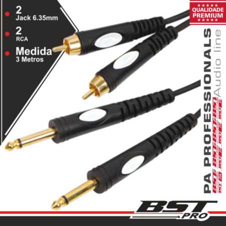 CABO 2JACK 635MM MACHO 2RCA MACHO 3M MN BSTPRO