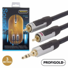 CABO JACK 35MM MACHO ST 2RCA MACHO 3M PROFIGOLD
