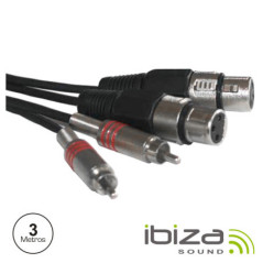 CABO 2XLR 3P FÊMEA 2RCA MACHO 3M IBIZA