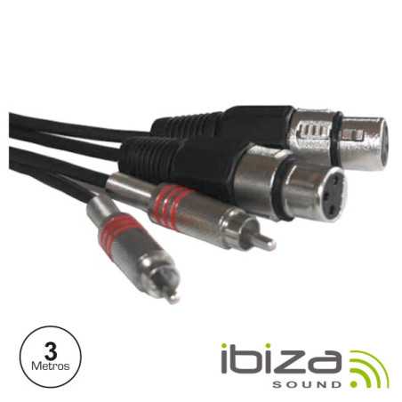 CABO 2XLR 3P FÊMEA 2RCA MACHO 3M IBIZA