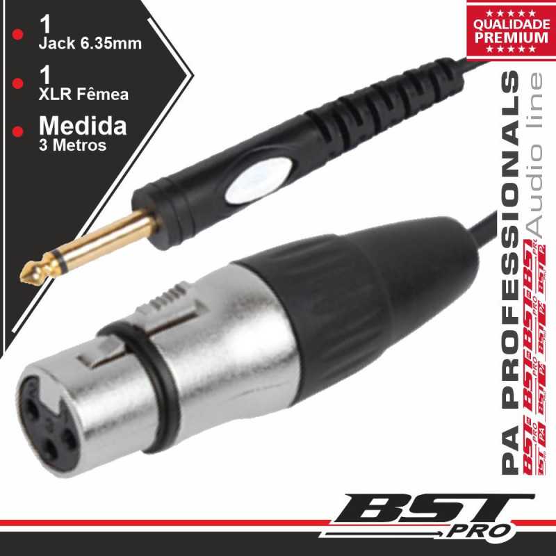 CABO XLR 3P MACHO JACK 635MM MACHO ST 3M BSTPRO
