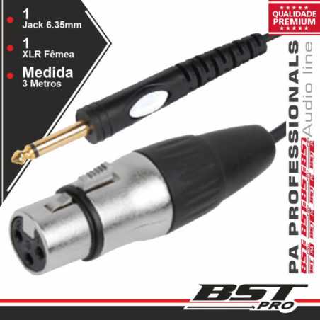 CABO XLR 3P MACHO JACK 635MM MACHO ST 3M BSTPRO