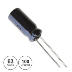 CONDENSADOR ELECTROLITICO RADIAL 100 63V VELLEMAN