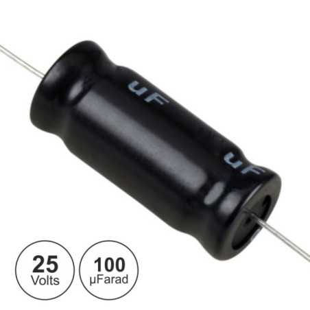 CONDENSADOR ELECTROLÍTICO AXIAL 100 25V VELLEMAN
