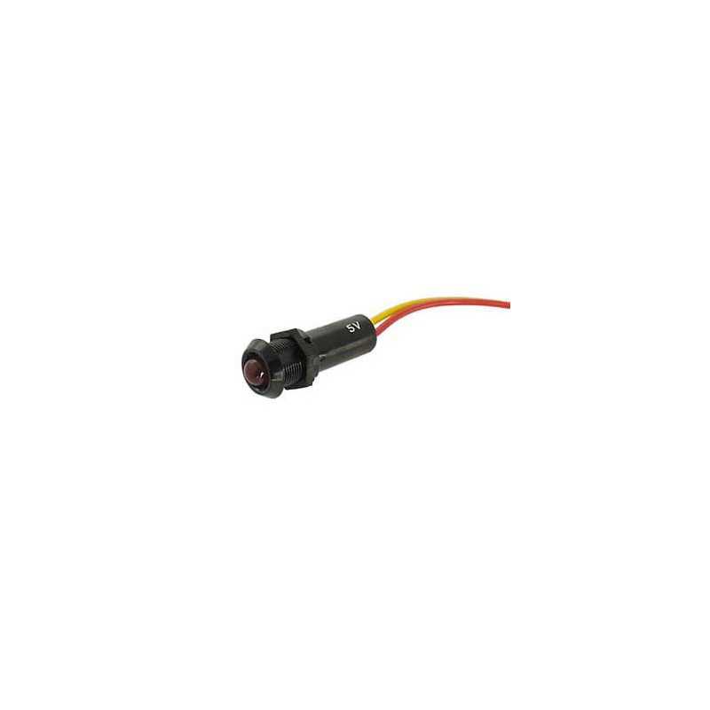 LED 5MM ALTO BRILHO VERMELHO 12V DC C19CM CABO