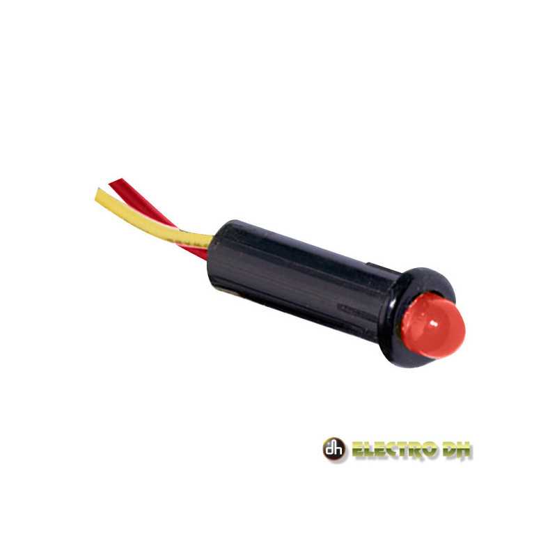 LED PILOTO ALTO BRILHO VERMELHO 5MM 12V EDH