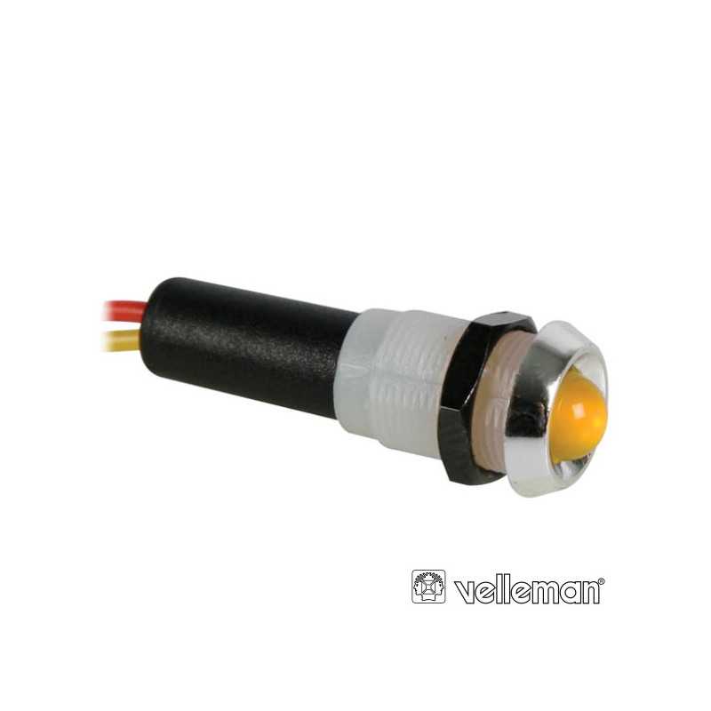 LED PILOTO 12V AMARELO CAIXA ABS CROMADA VELLEMAN