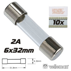 FUSÍVEL 6X32 FUSÃO RÁPIDA 2A 10X VELLEMAN