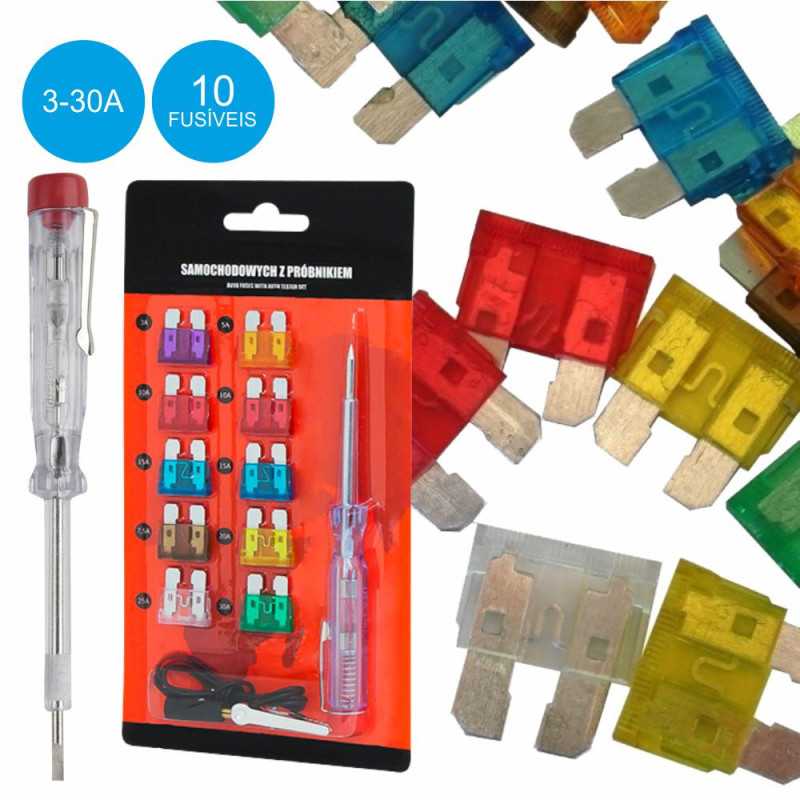 CONJUNTO DE 10 FUSÍVEIS P AUTOMÓVEL 330A E BUSCAPOLOS