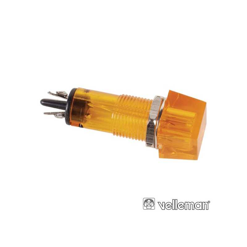 LUZ PILOTO QUADRADO AMBAR 115X115MM 220V VELLEMAN