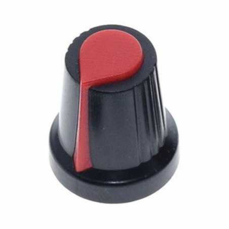 BOTÃO P POTENCIOMETRO PRETO C LINHA VERMELHA 15X17MM