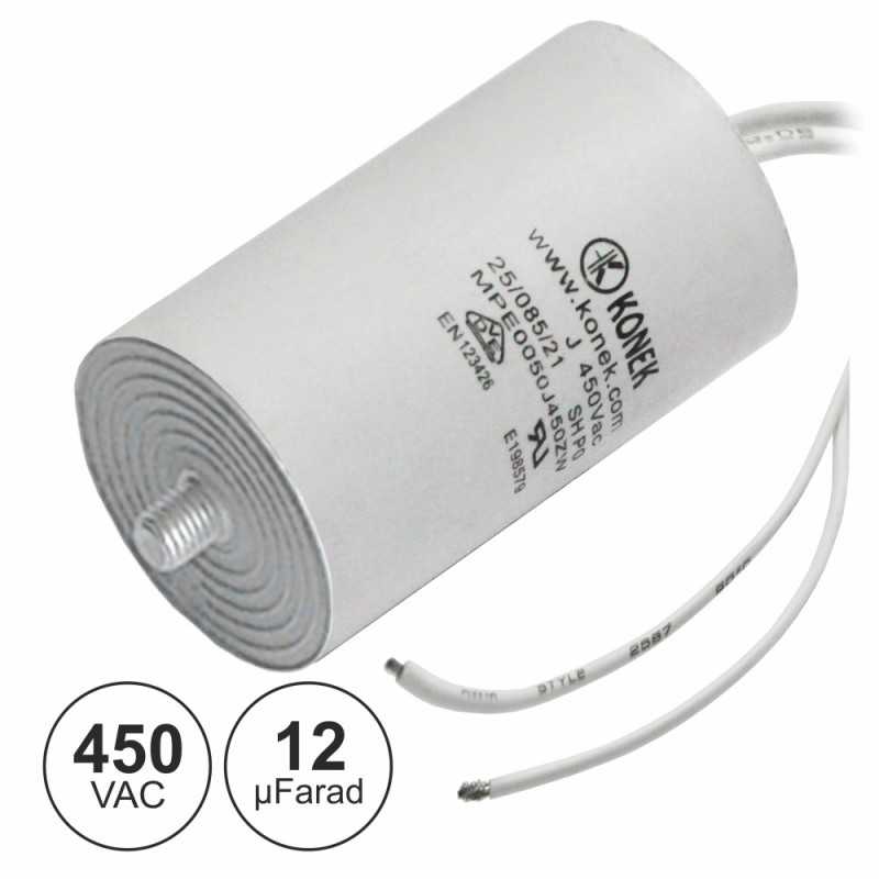 CONDENSADOR ARRANQUE 12UF 450V TERRA C FIOS