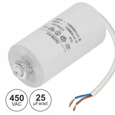 CONDENSADOR ARRANQUE 25UF 450V TERRA C FIOS