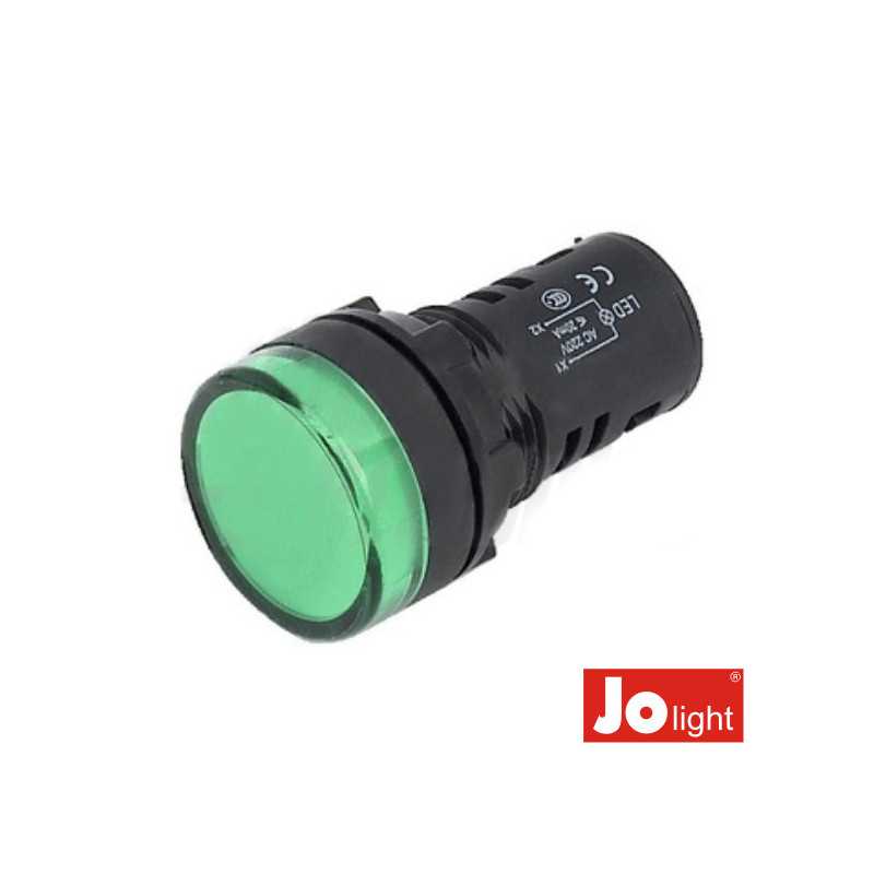 LUZ PILOTO REDONDO DE PAINEL 29MM 12V VERDE JOLIGHT