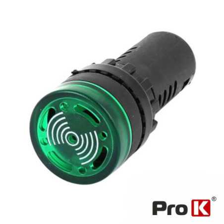 LUZ PILOTO REDONDO DE PAINEL 22MM 220V C BESOURO VERDE