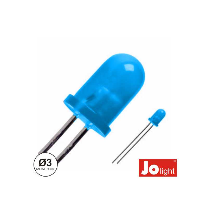 LED 3MM ALTO BRILHO AZUL DIFUSO JOLIGHT