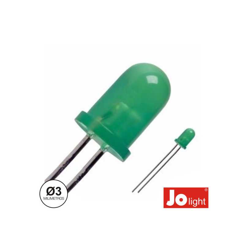 LED 3MM VERDE DIFUSO INTERMITENTE JOLIGHT