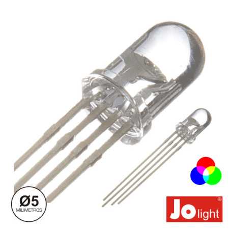 LED 5MM MULTICOR RGB TRANPARENTE