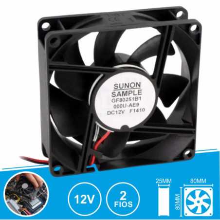 VENTOINHA 12VDC 80X80X25MM 2 FIOS GF80251B1000UAE9 SUNON