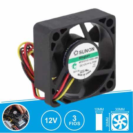 VENTOINHA 12VDC 30X30X10MM 3 FIOS MF30101V21000UG99 SUNON