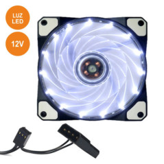 VENTOINHA 12V 120X120X25MM C 15 LEDS BRANCOS