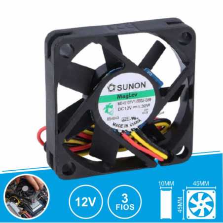 VENTOINHA 12VDC 45X45X10MM 3 FIOS ME45101V1000UG99 SUNON