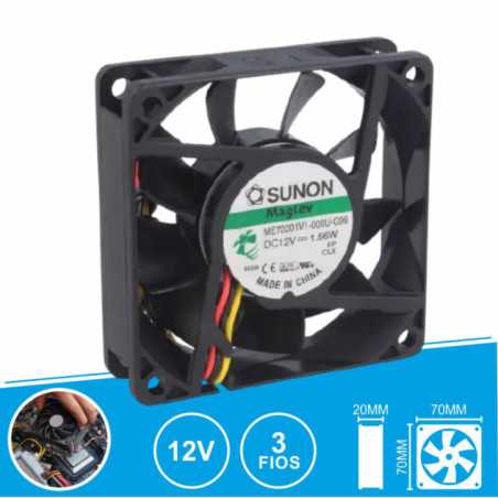 VENTOINHA 12VDC 70X70X20MM 3 FIOS ME70201V1000UG99 SUNON