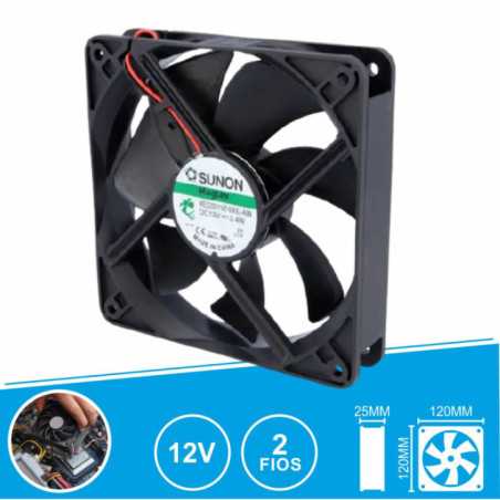 VENTOINHA 12VDC 120X120X25MM 2 FIOS MEC0251V2000UA99 SUNON