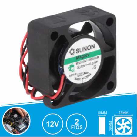 VENTOINHA 12VDC 25X25X10MM 2 FIOS MF25101V11000UA99 SUNON