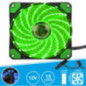 VENTOINHA 12V 120X120X25MM C 15 LEDS VERDE