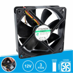 VENTOINHA 12VDC 120X120X38MM 3 FIOS MEC0381V1000UG99 SUNON