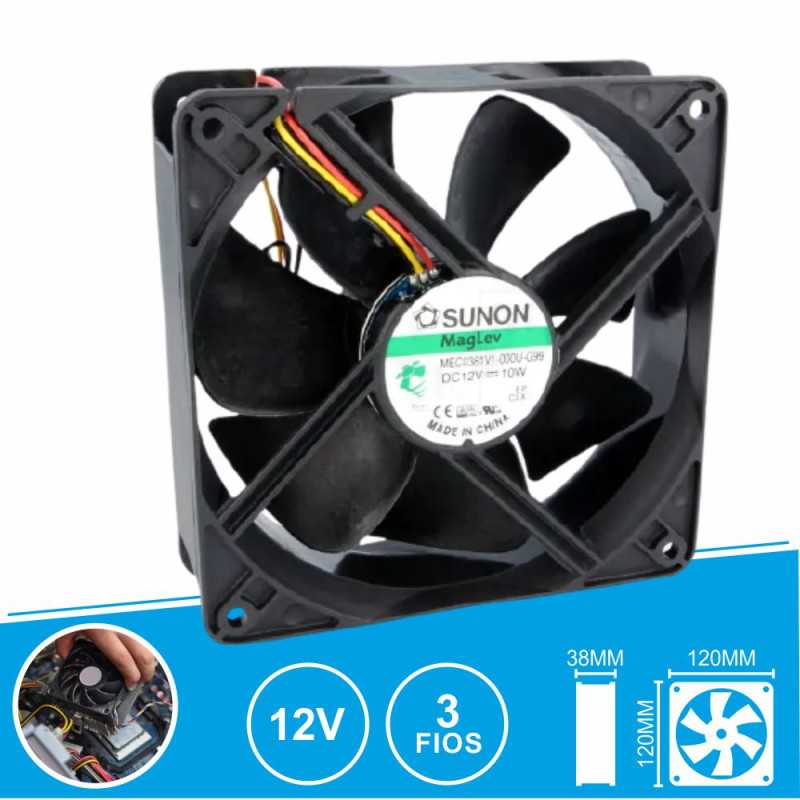 VENTOINHA 12VDC 120X120X38MM 3 FIOS MEC0381V1000UG99 SUNON
