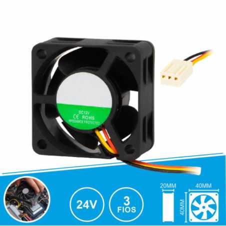 VENTOINHA 24V 40X40X20MM 3 FIOS