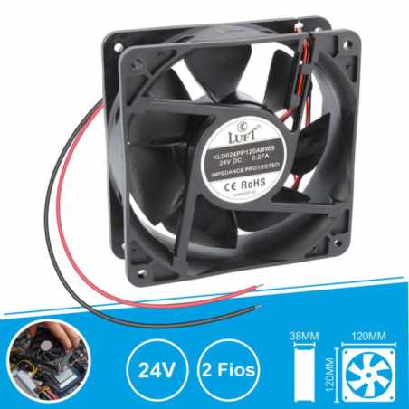 VENTOINHA 24V 120X120X38MM 2 FIOS KLD024PP120ABWS LUFT