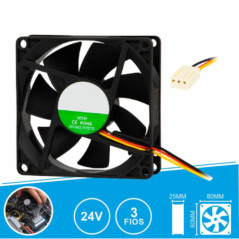 VENTOINHA 24V 80X80X25MM 3 FIOS