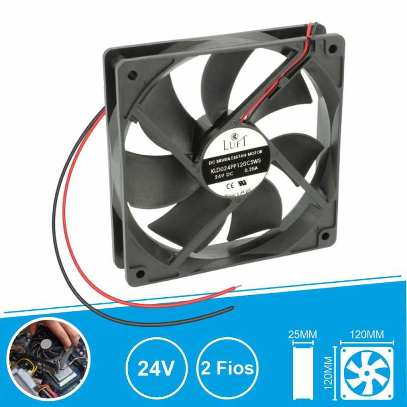 VENTOINHA 24V 120X120X25MM 2 FIOS KLD024PP120CSWS LUFT
