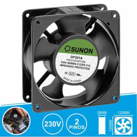 VENTOÍNHA 230V 120X120X38MM 2 PINOS SUNON
