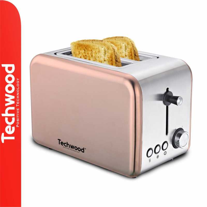 TORRADEIRA 2 RANHURAS 850W INOX ROSA TECHWOOD