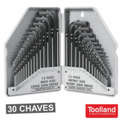 CONJUNTO DE 30 CHAVES HEXAGONAIS SAEM TOOLLAND
