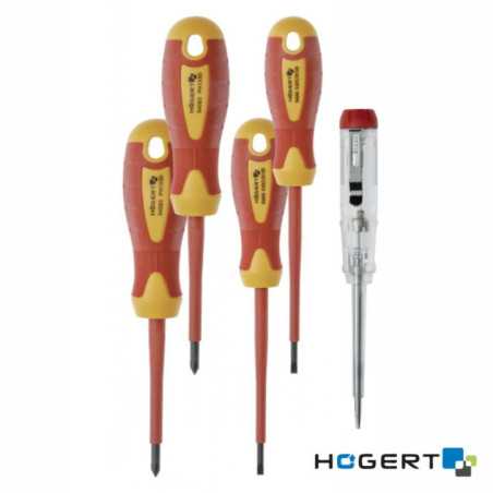 CONJUNTO DE 4 CHAVES VDE 1000V E 1 BUSCAPOLOS HOGERT