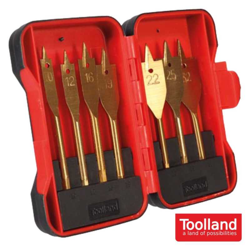 CONJUNTO DE 7 BROCAS PLANAS MADEIRA 10~32MM TOOLLAND