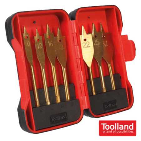 CONJUNTO DE 7 BROCAS PLANAS MADEIRA 10~32MM TOOLLAND