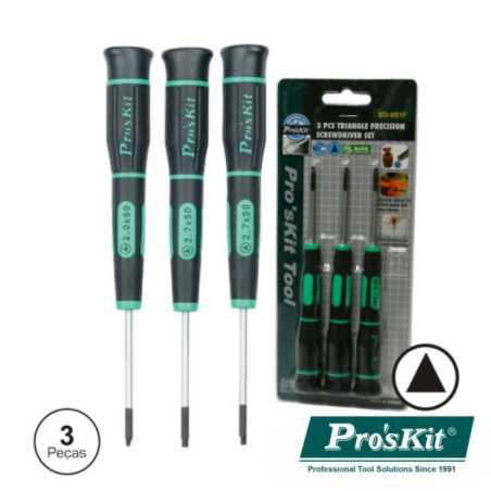 CONJUNTO DE 3 CHAVES TRIÂNGULARES DE PRECISÃO PROSKIT