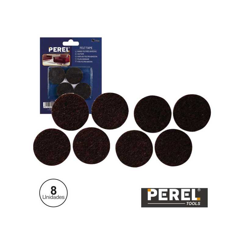 AUTOCOLANTES FELTRO REDONDOS 38MM 8X PEREL