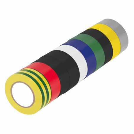 CONJUNTO 10 ROLOS FITA ISOLADORA MULTICOR 19MM 9M