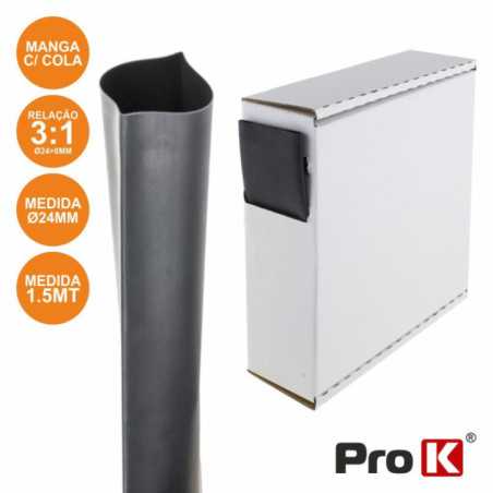 TUBO MANGA TERMORETRÁCTIL C COLA 240MM 15M PRETO PROK