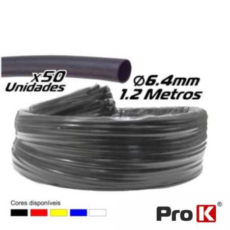 TUBO MANGA TERMORETRÁCTIL 64MM 12M 50X PRETO PROK