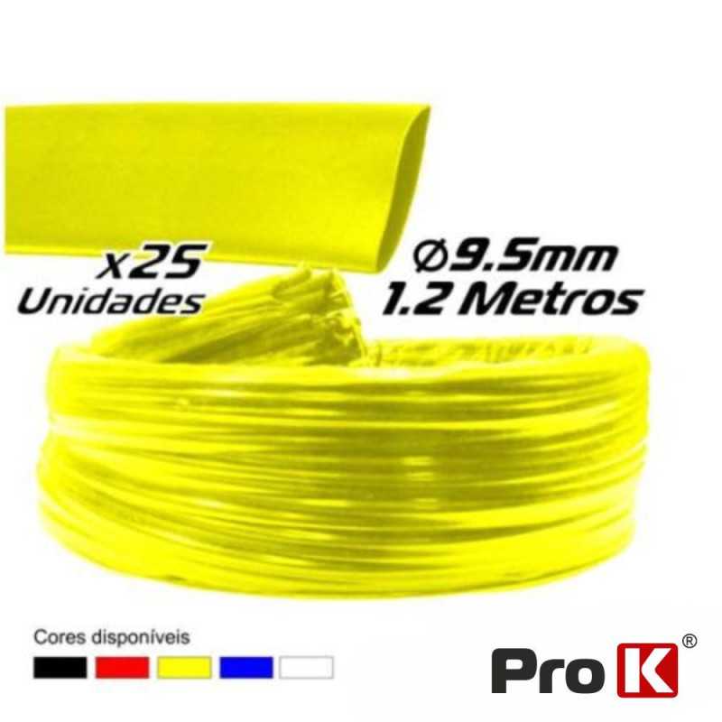 TUBO MANGA TERMORETRÁCTIL 95MM 12M 25X AMARELO PROK