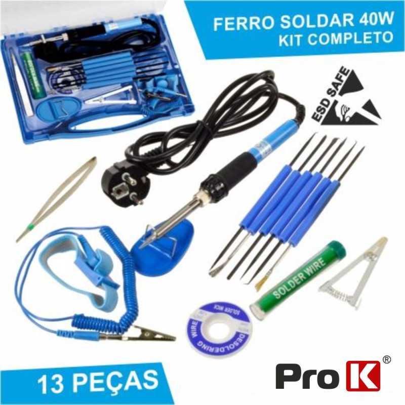 MALA FERRAMENTAS DE SOLDADURA C 14 PEÇAS PROK