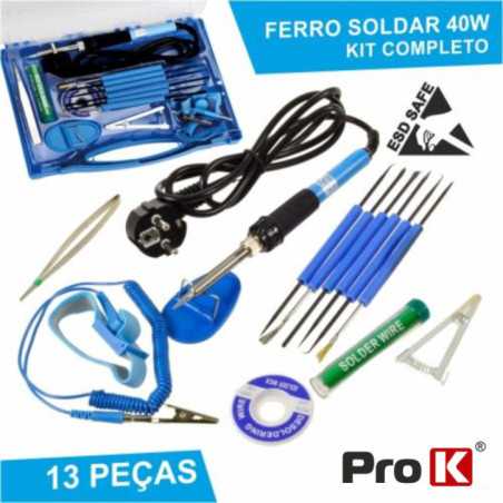 MALA FERRAMENTAS DE SOLDADURA C 14 PEÇAS PROK